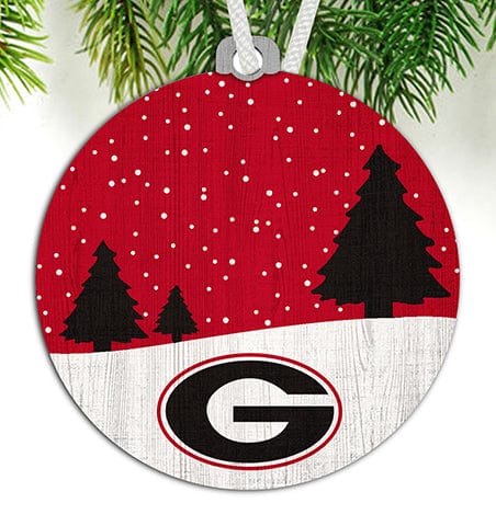fan creations University of Georgia Snow Scene Ornament
