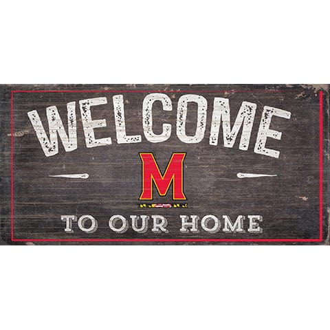 Fan Creations University Of Maryland Welcome Distressed 6 X 12