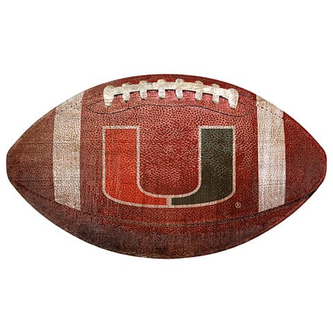 fan creations University of Miami 12" Football Shaped Sign