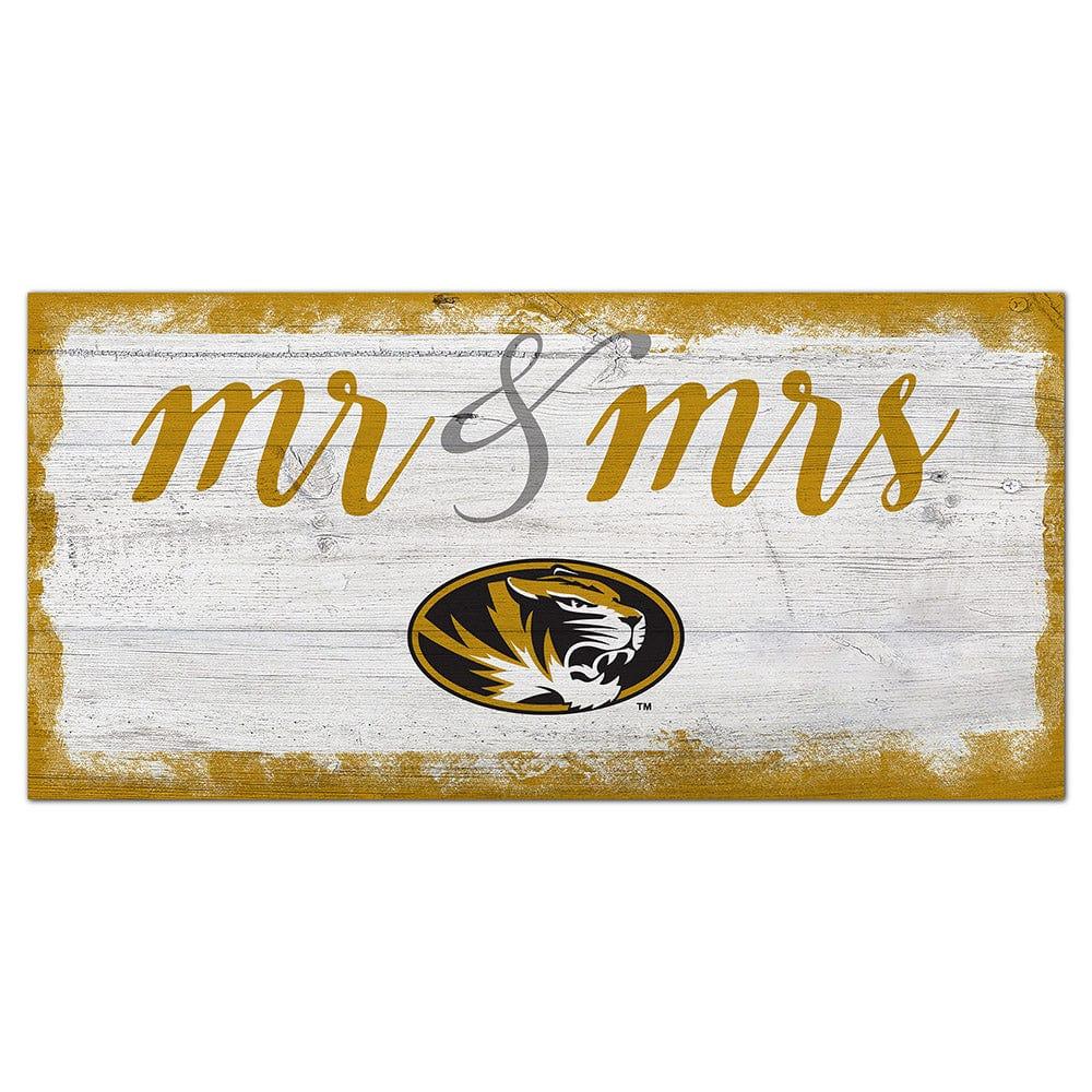 fan creations University of Missouri Script Mr & Mrs 6x12 Sign