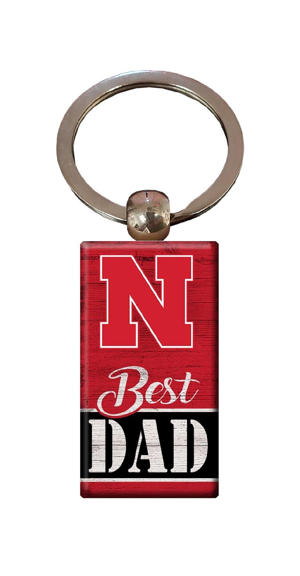 fan creations University of Nebraska Best Dad Keychain