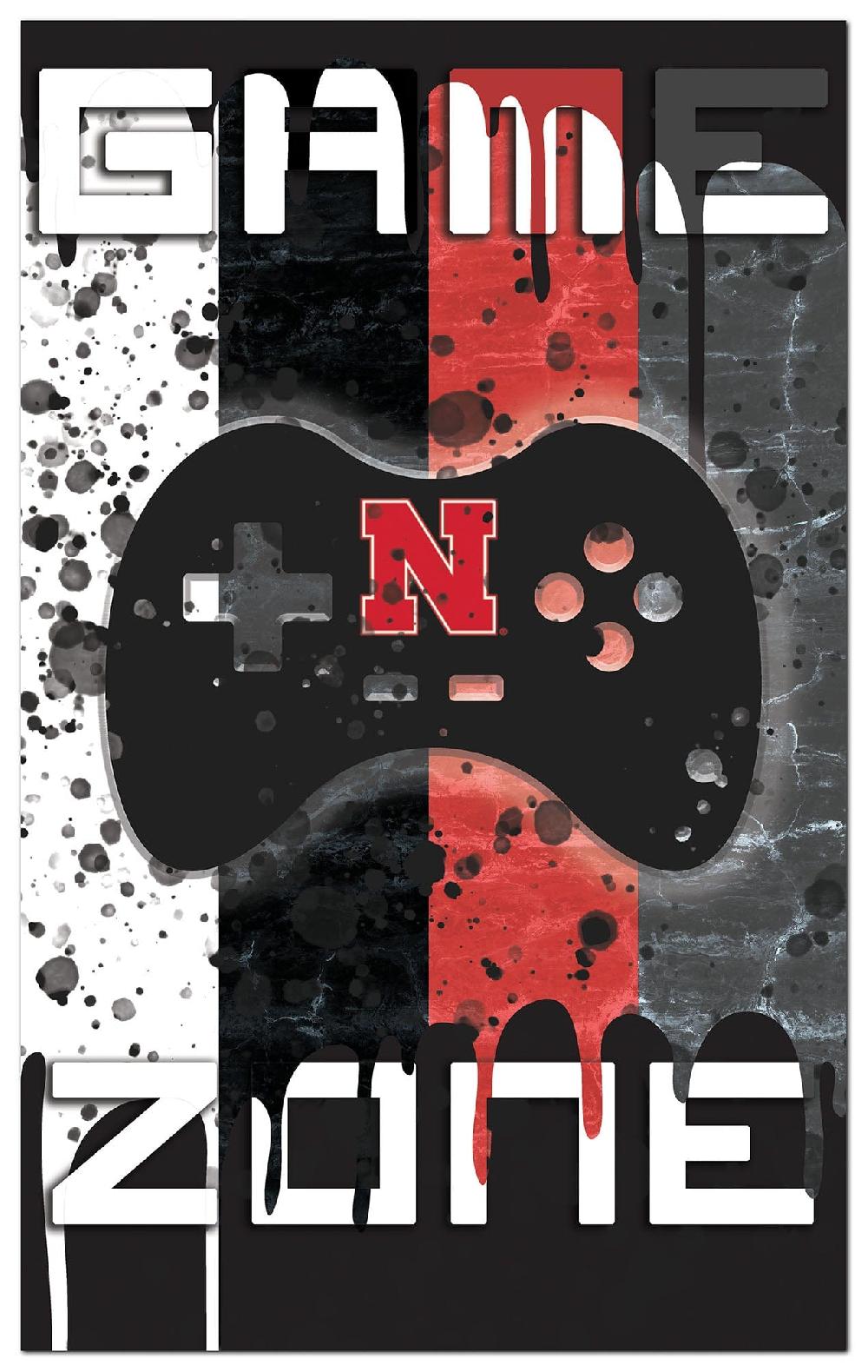 Fan Creations University Of Nebraska Color Grunge Game Zone 11x19
