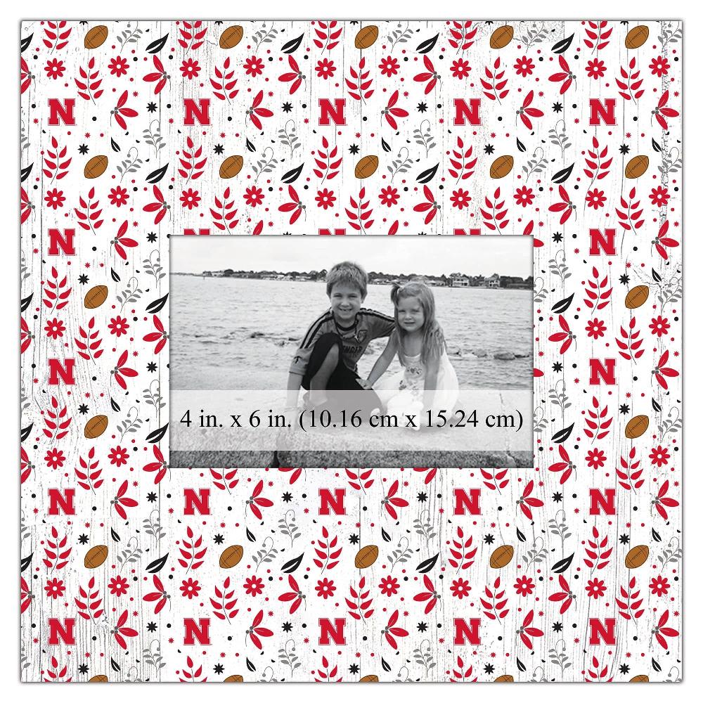 fan creations University of Nebraska Floral Pattern 10x10 Frame