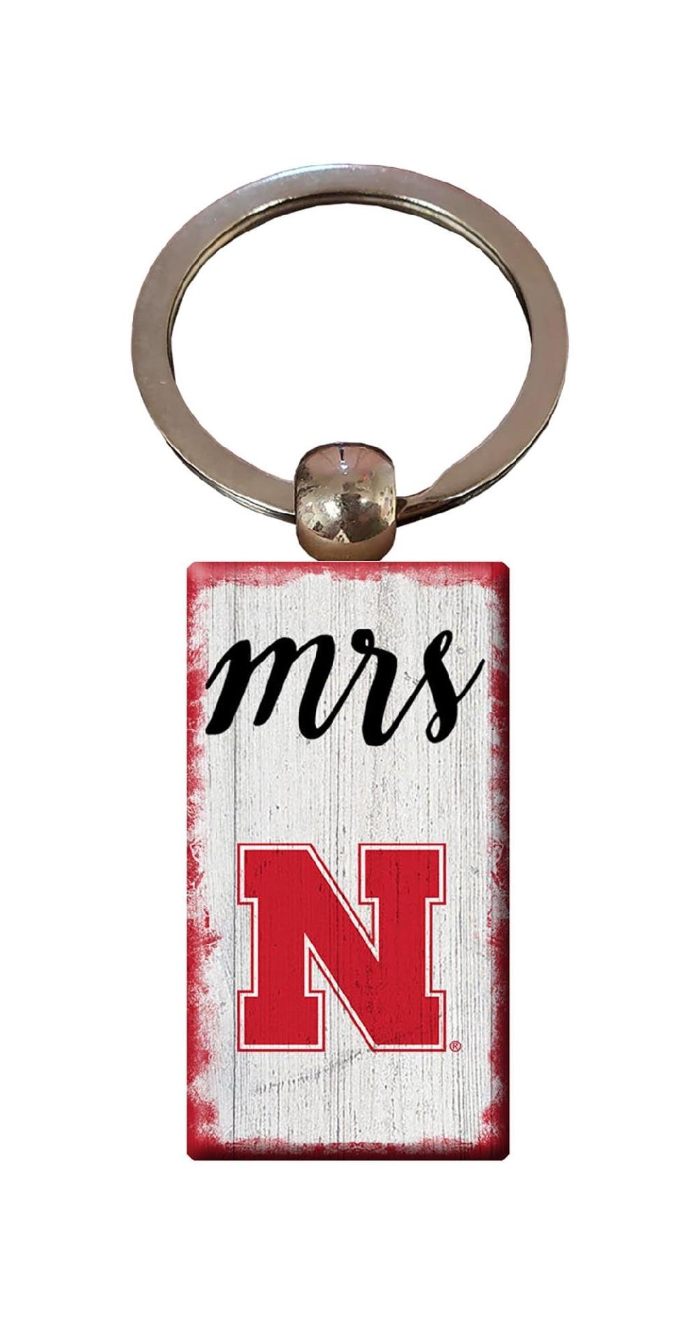 fan creations University of Nebraska Script Mrs Keychain