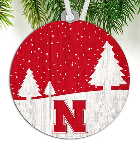 fan creations University of Nebraska Snow Scene Ornament