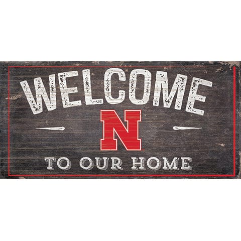 fan creations University of Nebraska Welcome Distressed 6 x 12
