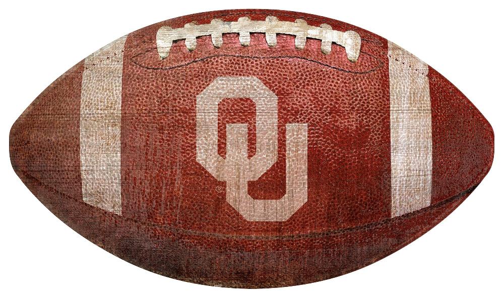 fan creations University of Oklahoma 12in Football Shaped Sign