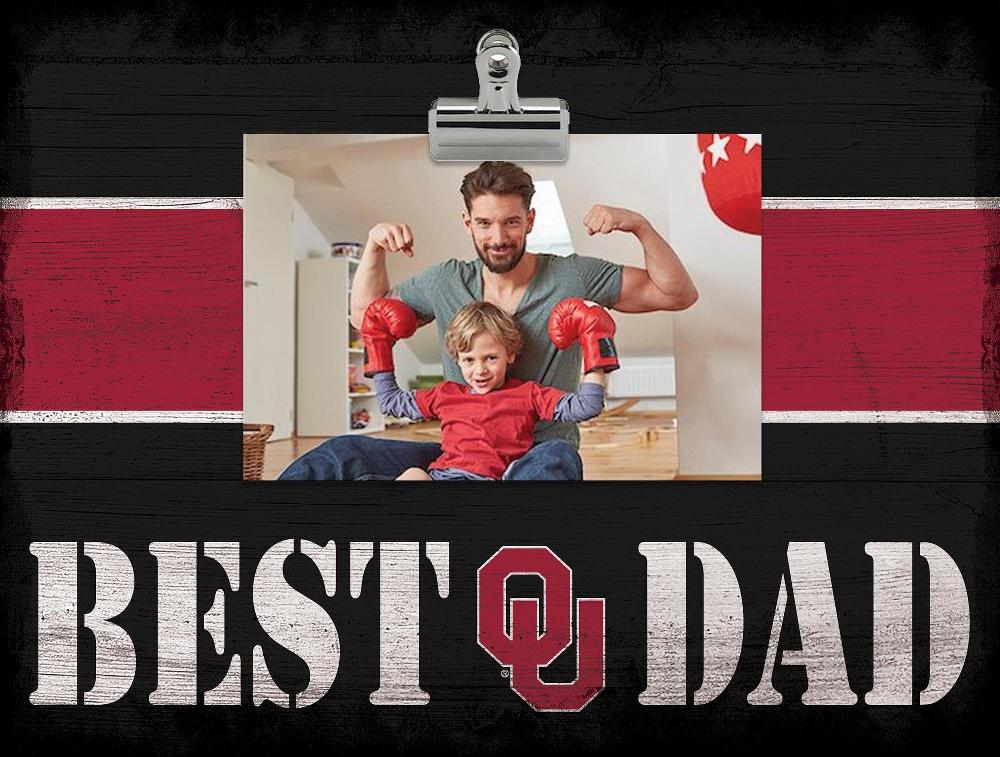 fan creations University of Oklahoma Best Dad With Stripe Clip Frame