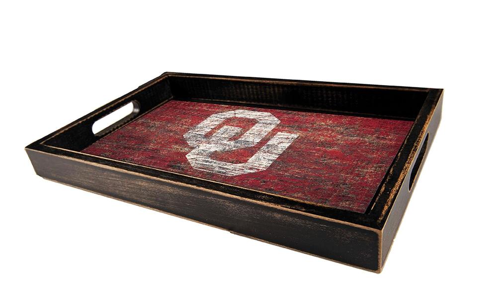fan creations University of Oklahoma Distressed Team Tray With Team Colors