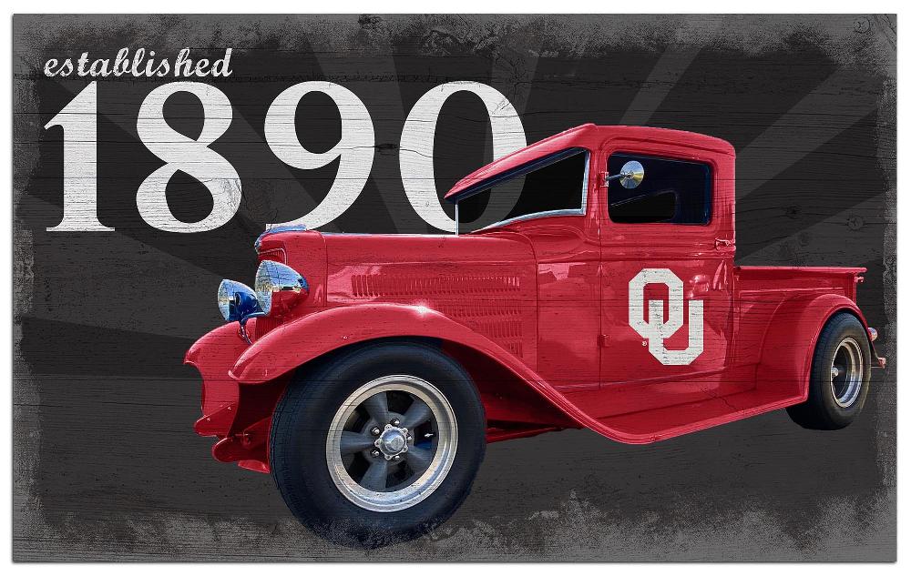 fan creations University of Oklahoma Established Truck 11x19