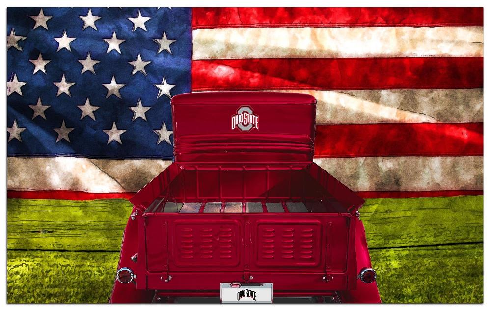 fan creations University of Oklahoma Patriotic Retro Truck 11x19