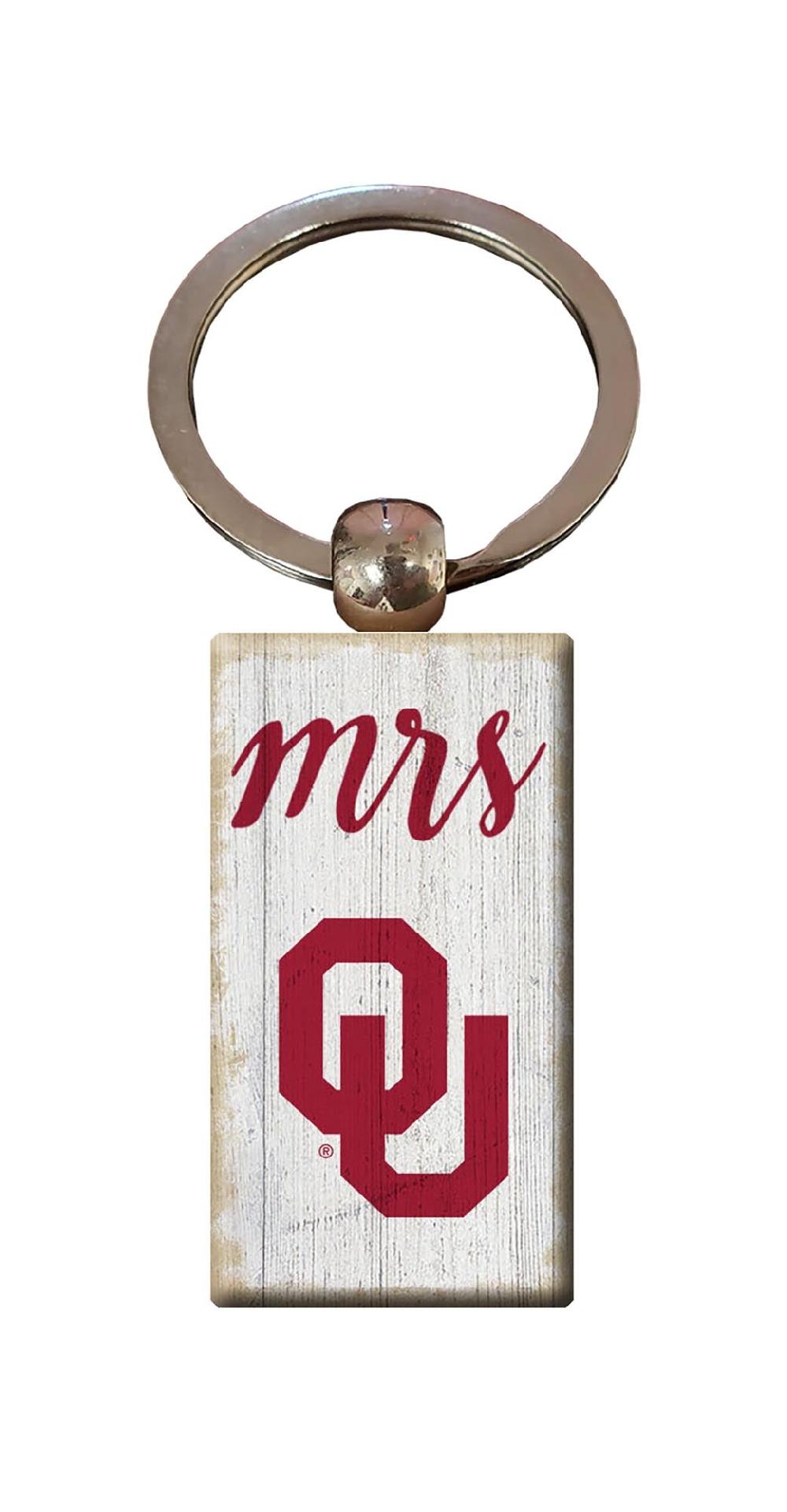 fan creations University of Oklahoma Script Mrs Keychain