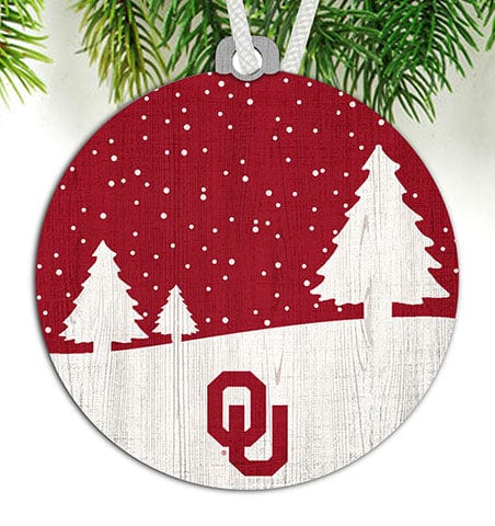 fan creations University of Oklahoma Snow Scene Ornament