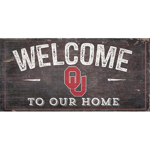 fan creations University of Oklahoma Welcome Distressed 6 x 12