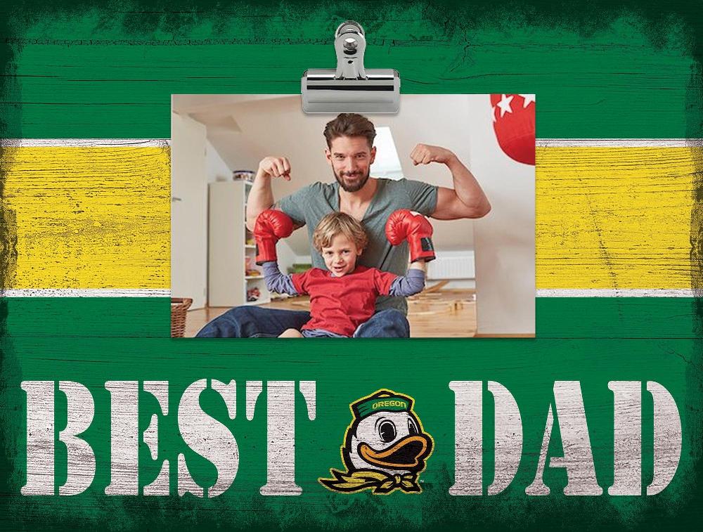 fan creations University of Oregon Best Dad With Stripe Clip Frame