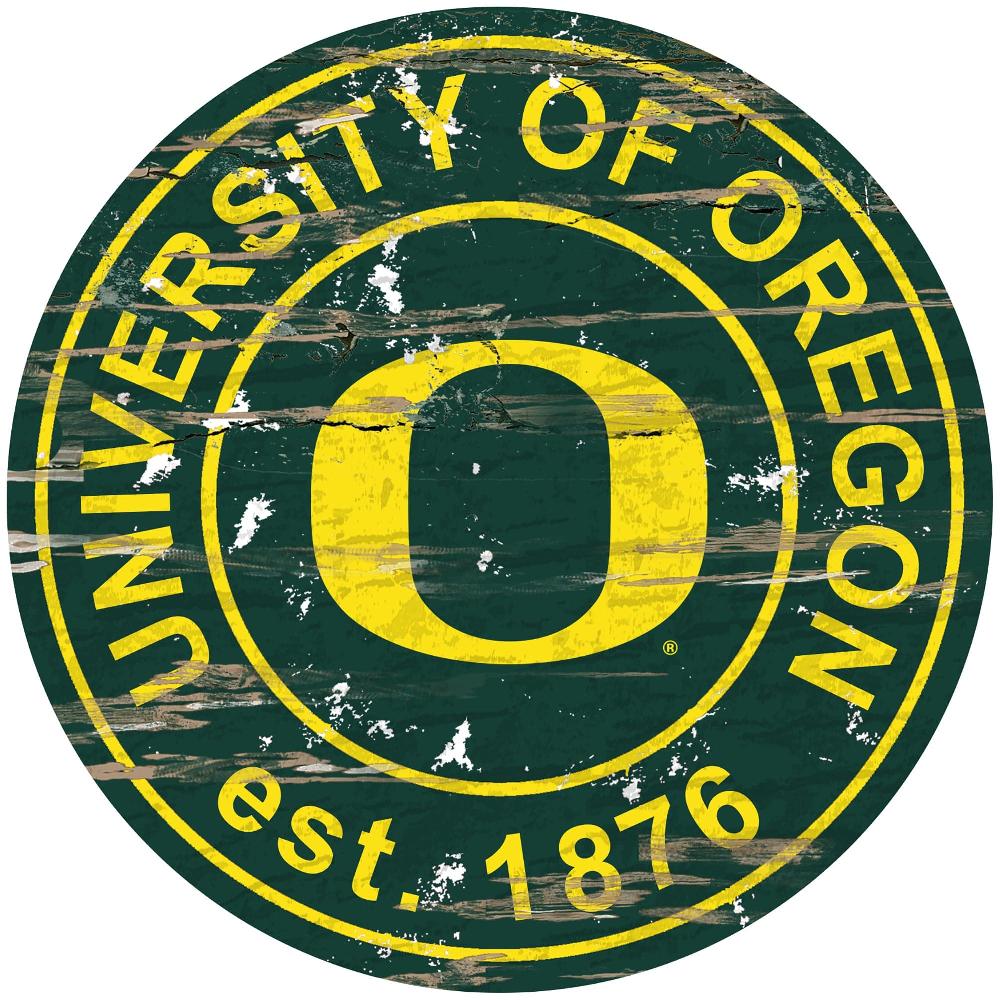 fan creations University of Oregon Distressed 24" Circle