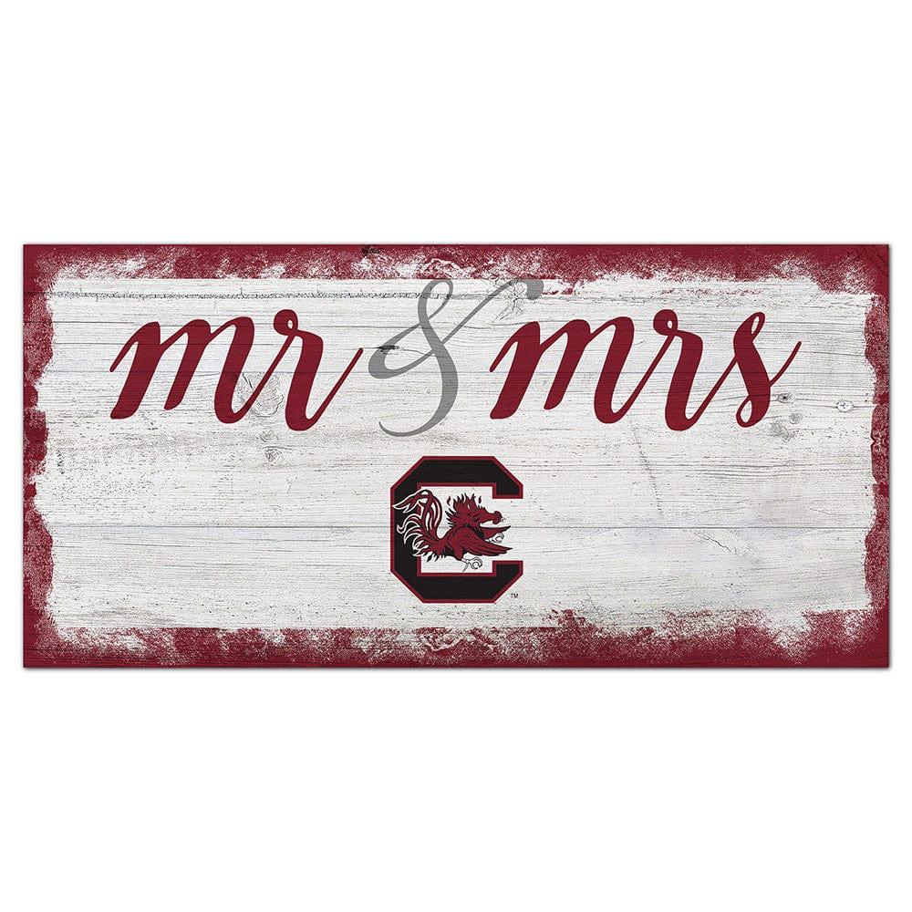 fan creations University of South Carolina Script Mr & Mrs 6x12 Sign