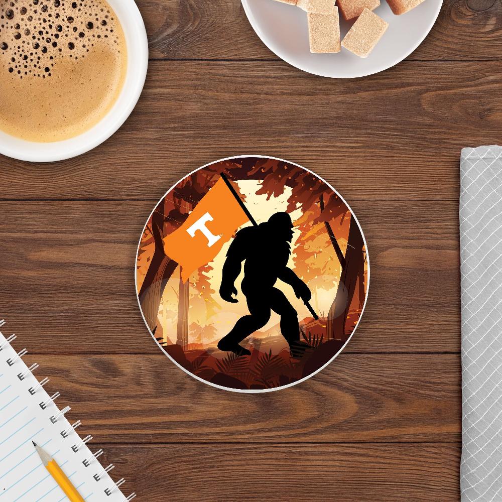fan creations University of Tennessee - 4 inch Ceramic Big Foot Flag Car Coaster