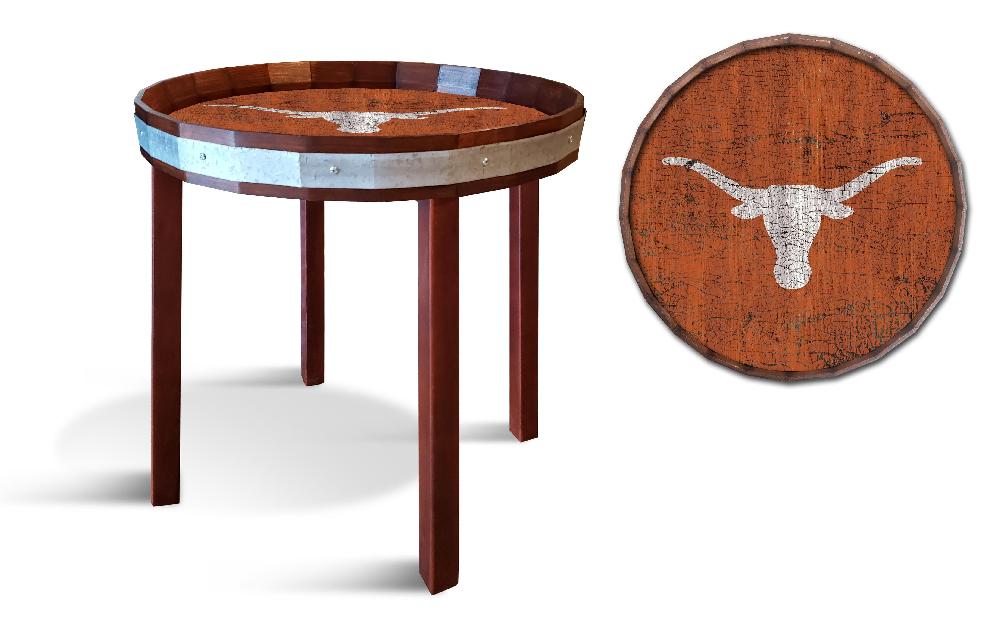 fan creations University of Texas Barrel Top Side Table