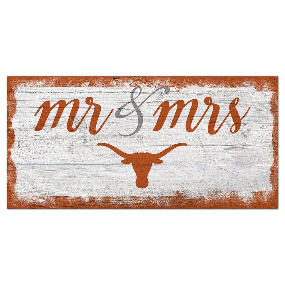 fan creations University of Texas Script Mr & Mrs 6x12 Sign