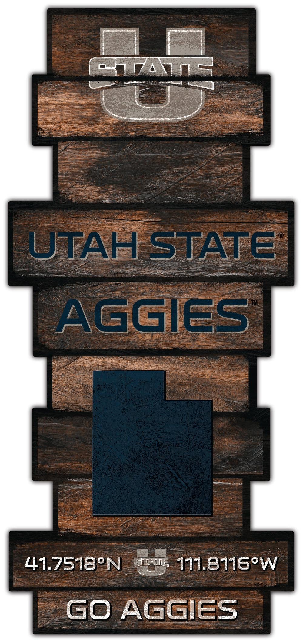 fan creations Utah State Wood Celebration Stack 24" Sign