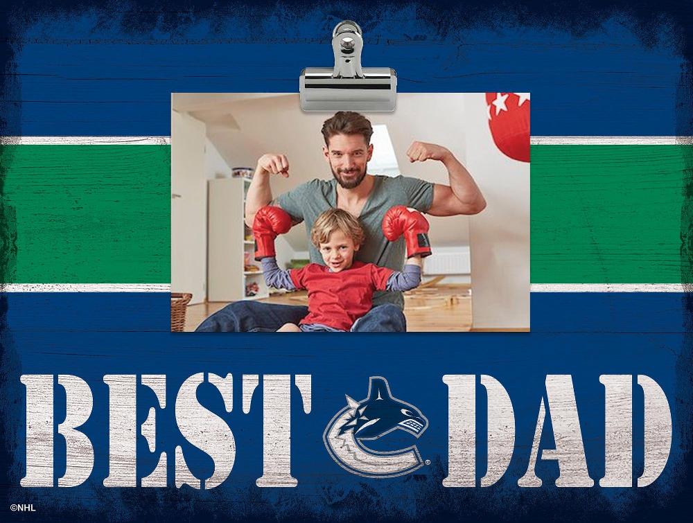 fan creations Vancouver Canucks Best Dad With Stripe Clip Frame