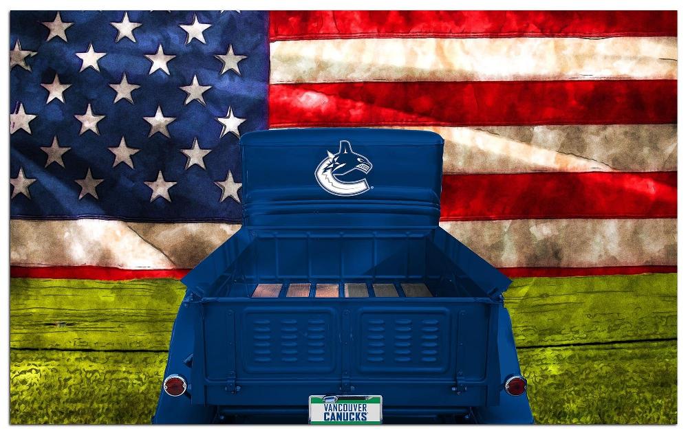 fan creations Vancouver Canucks Patriotic Retro Truck 11x19