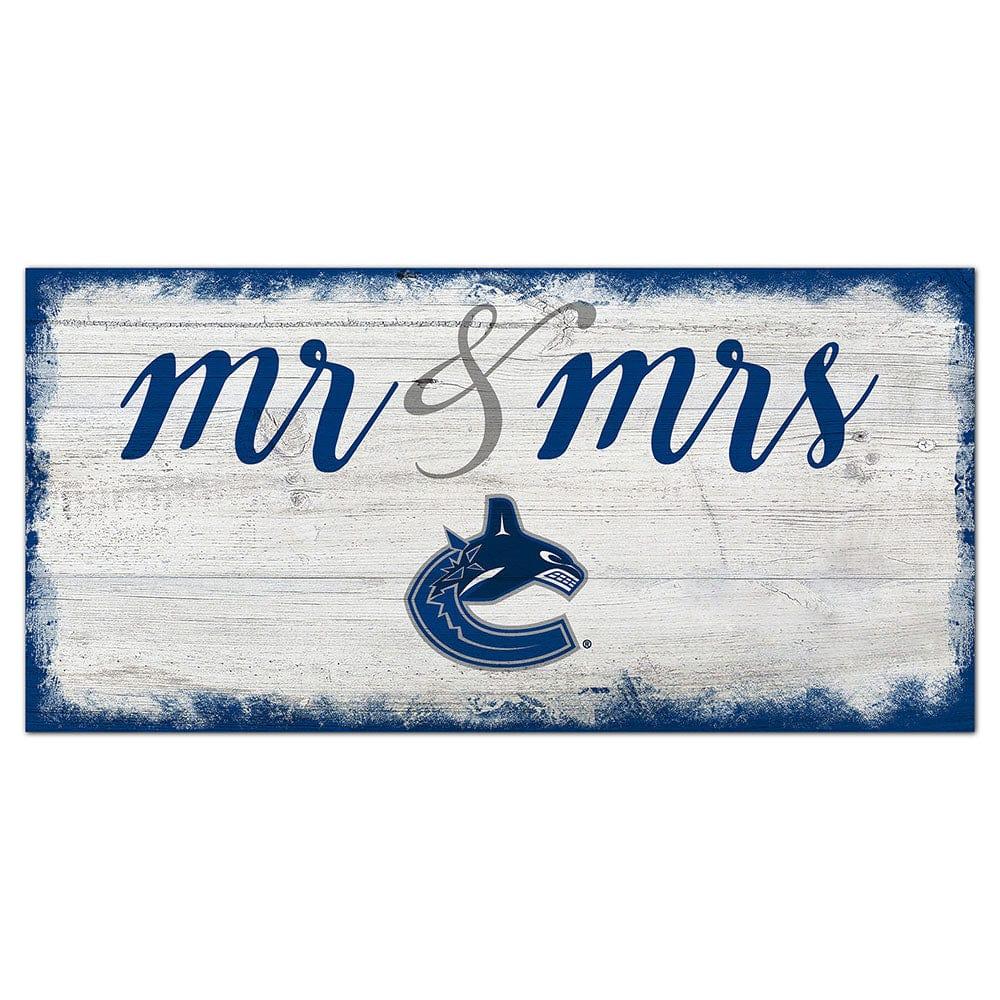 fan creations Vancouver Canucks Script Mr & Mrs 6x12 Sign