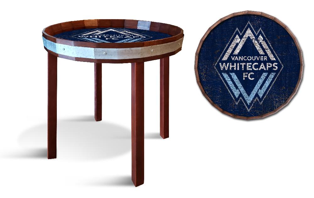 fan creations Vancouver Whitecaps FC Barrel Top Side Table