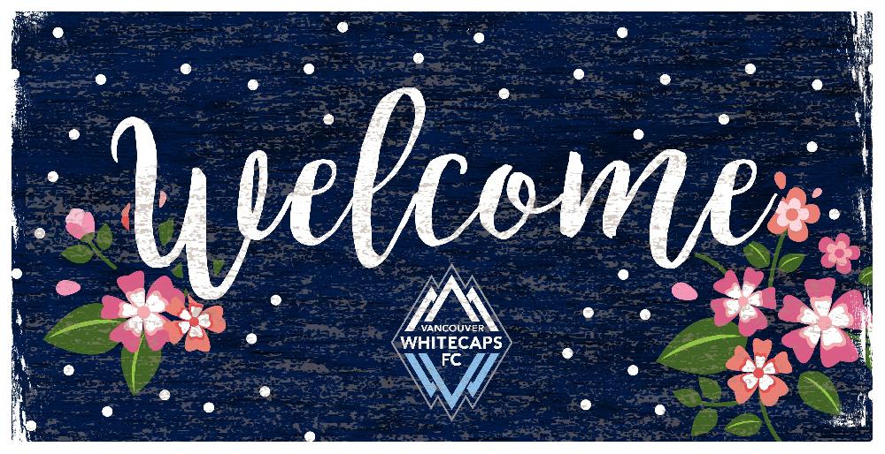 fan creations Vancouver Whitecaps Welcome Floral 6x12 Sign
