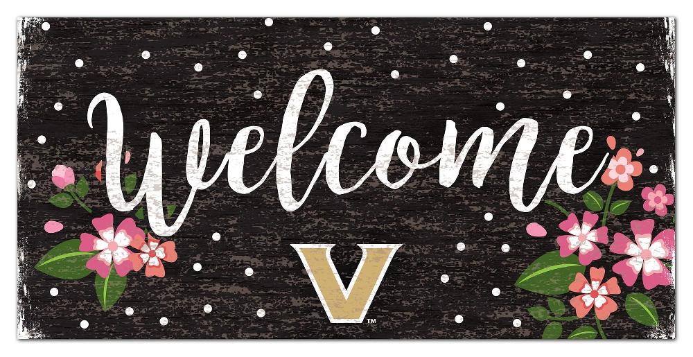fan creations Vanderbilt University Welcome Floral 6x12 Sign