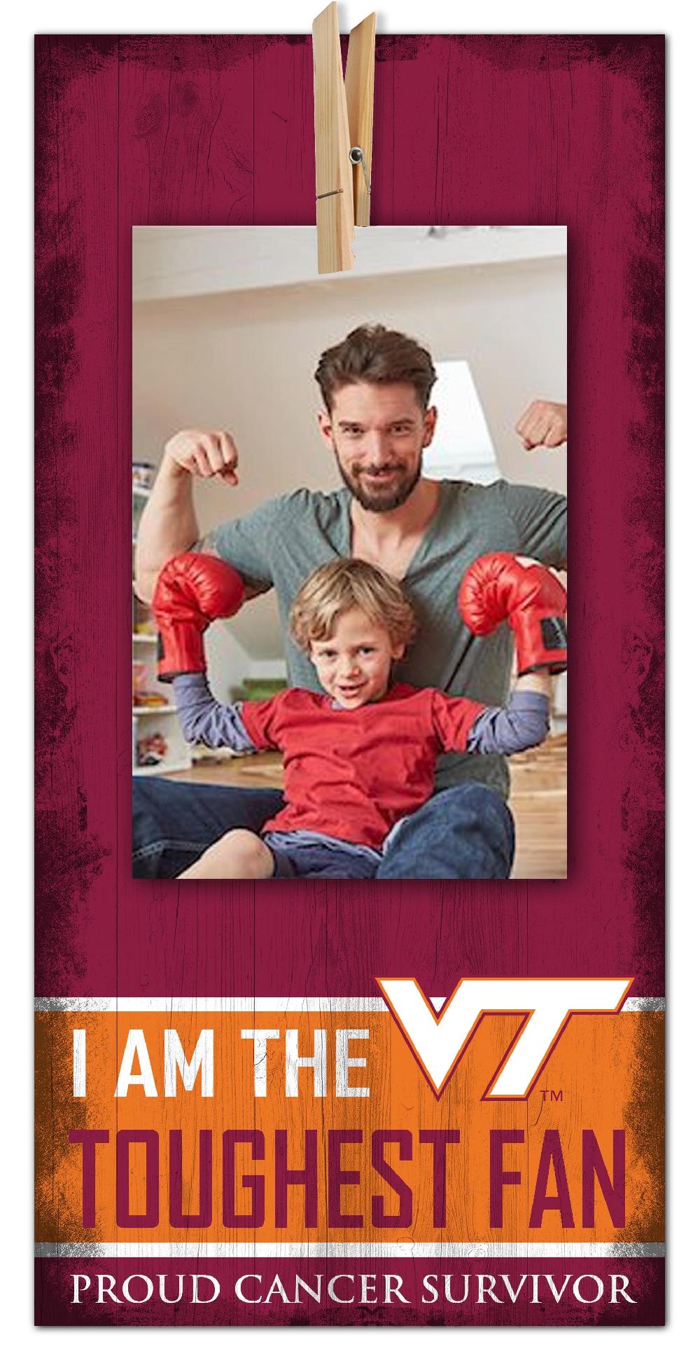 fan creations Virginia Tech Toughest Fan Clothespin 6x12