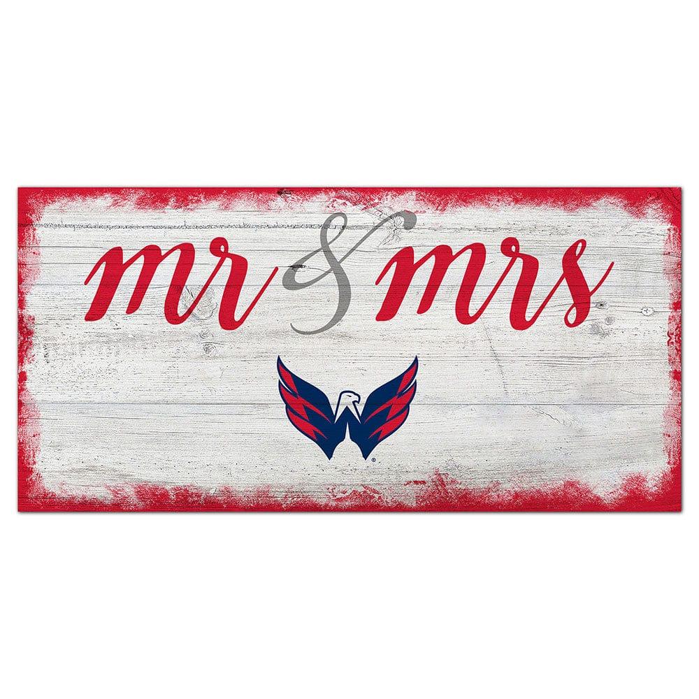 fan creations Washington Capitals Script Mr & Mrs 6x12 Sign