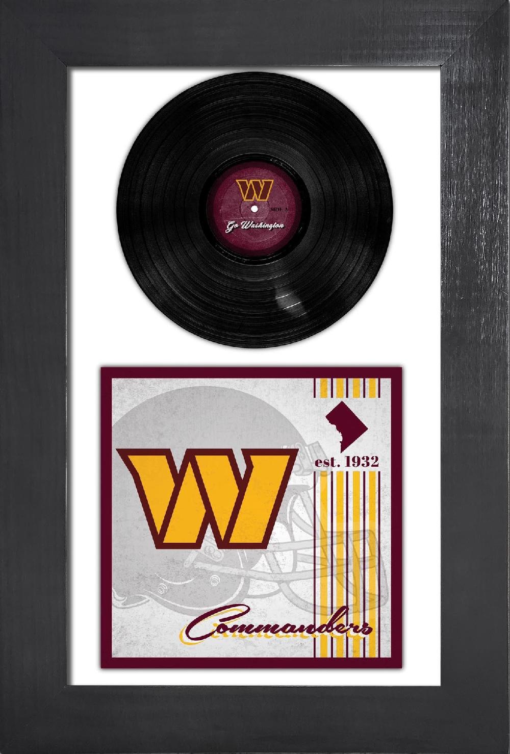 fan creations Washington Commanders 3 Piece Classic Album & Vinyl In Frame