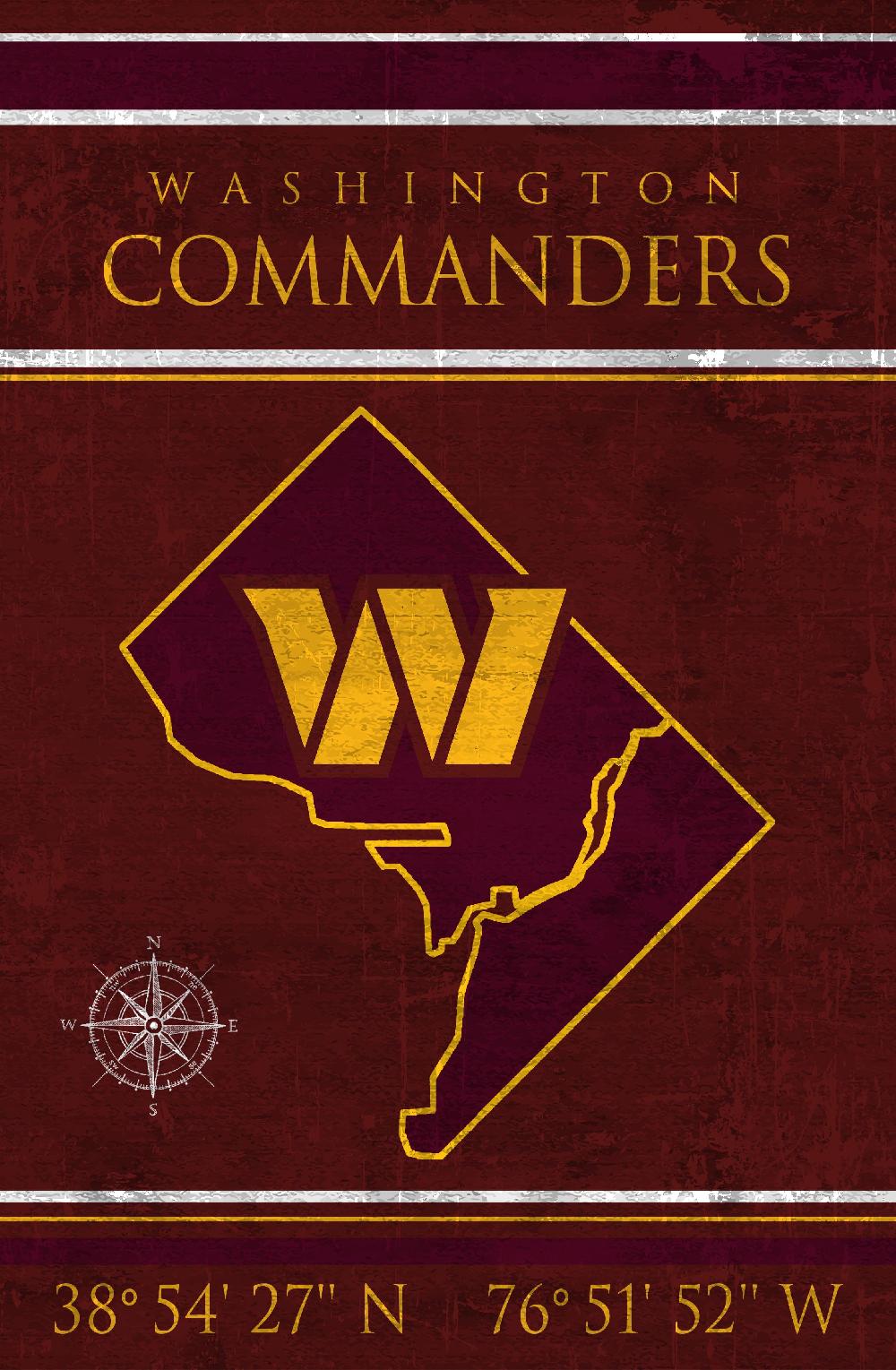Fan Creations Washington Commanders Coordinates 17x26