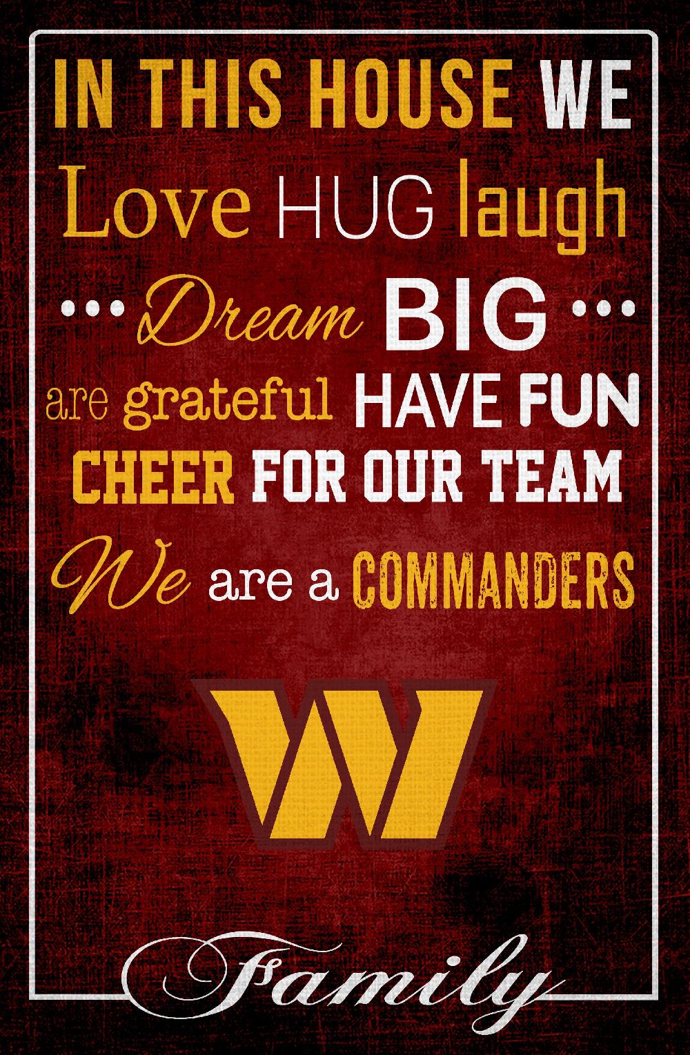 fan creations Washington Commanders In This House 17x26