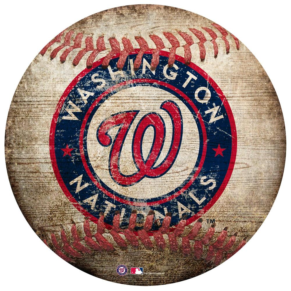 fan creations Washington Nationals 12in Baseball Shaped Sign