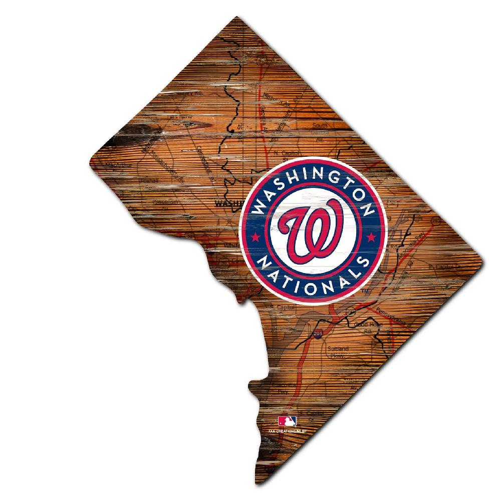 fan creations Washington Nationals Distressed State With Logo Sign