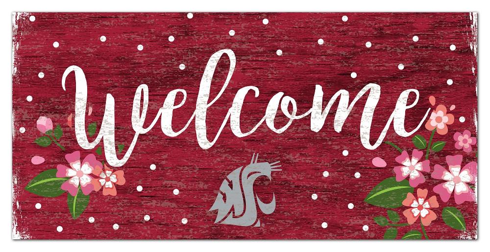 fan creations Washington State Welcome Floral 6x12 Sign
