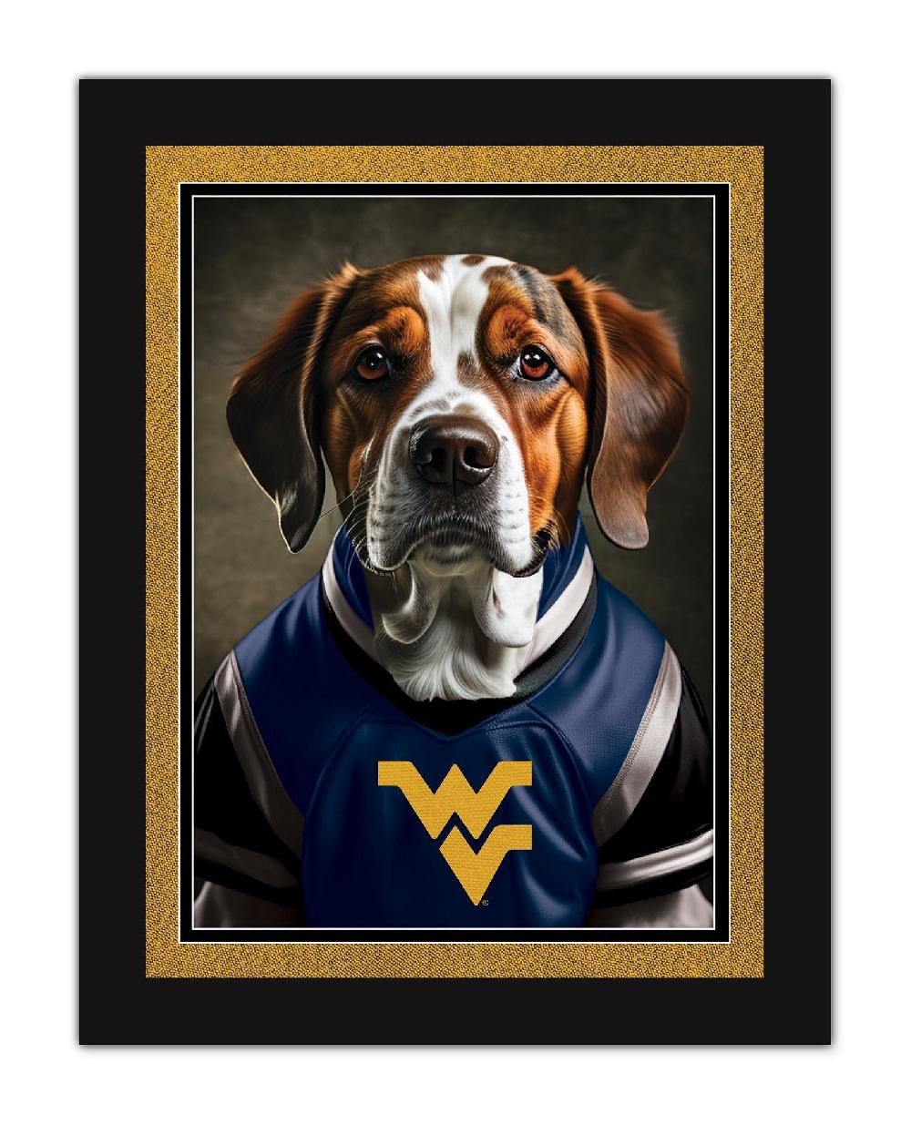 fan creations West Virginia Dog in Team Jersey 12x16