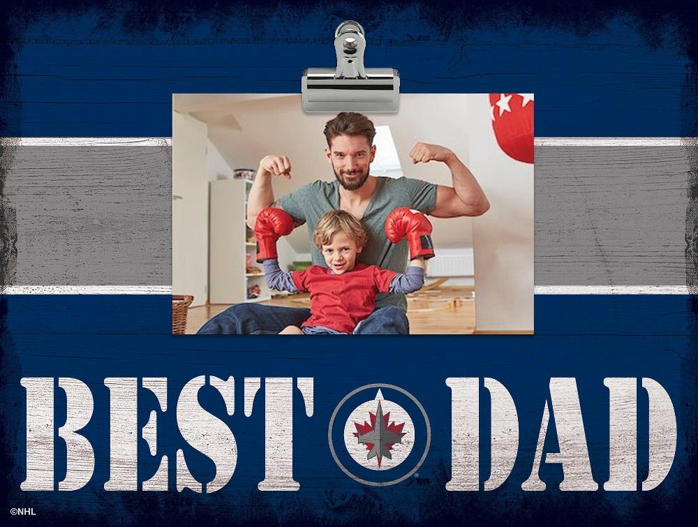 fan creations Winnipeg Jets Best Dad With Stripe Clip Frame